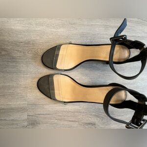 Chinese Laundry Black Heels with Clear Straps
